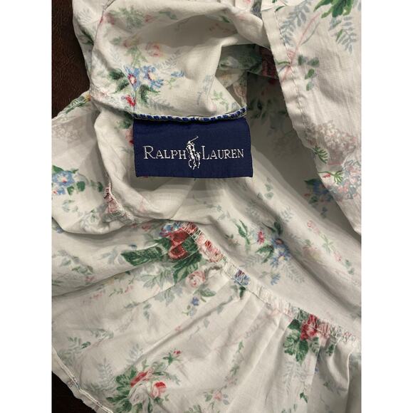 Vintage Ralph Lauren Floral Ruffle Pillowcase Standard 100% Cotton USA Made - Picture 5 of 7